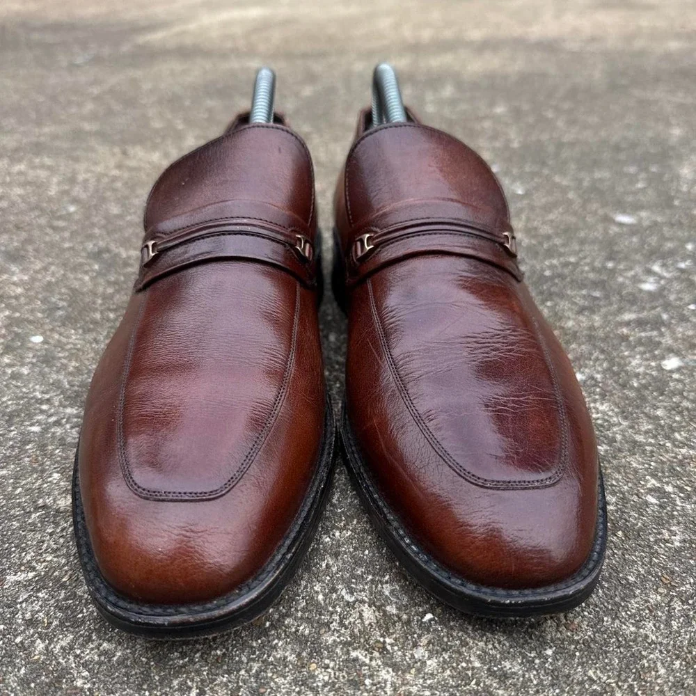 Vintage 90s Freeman Horsebit Loafers Dress Shoes Brown Size 8D (d8)